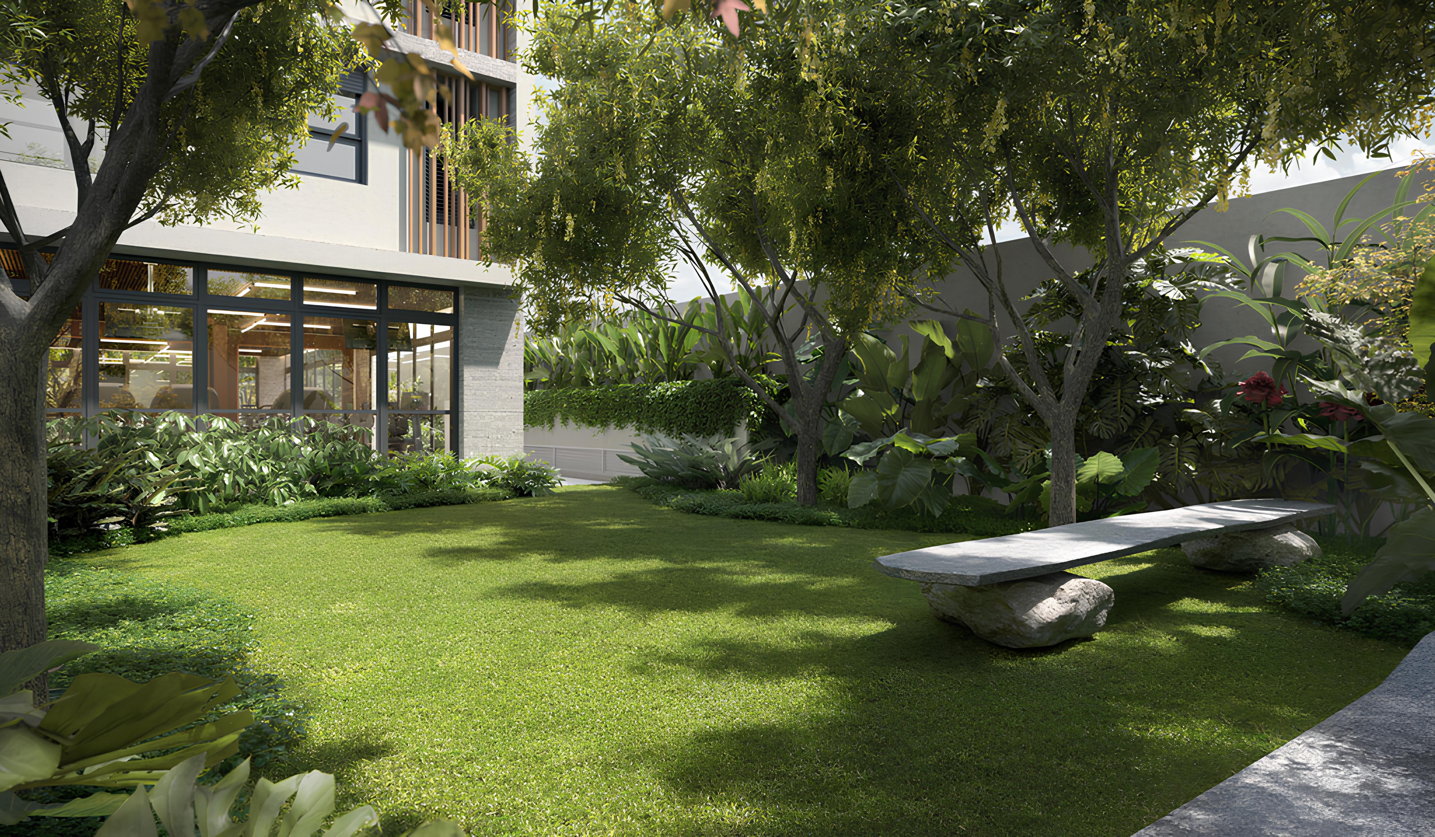 Jardim ao ar livre privativo